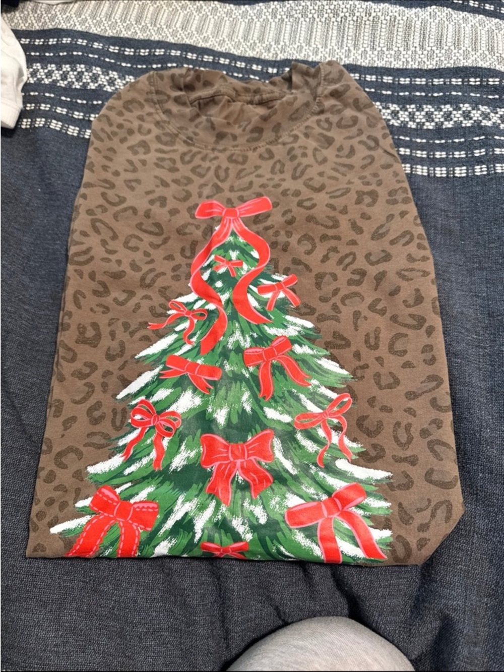 Leopard Christmas oversized shirt.